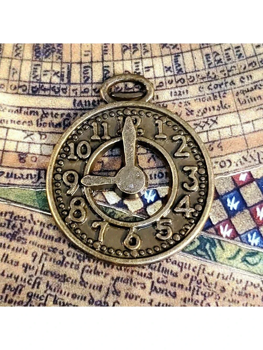 Antique Brass Bronze Tone Artsy Retro Cool 25x21mm Clock Face Charms 4 pcs